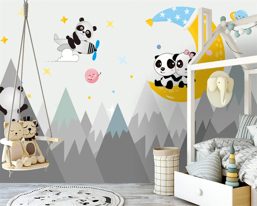 

beibehang Customized modern new Nordic hand-painted space clouds children's room background wallpaper papier peint