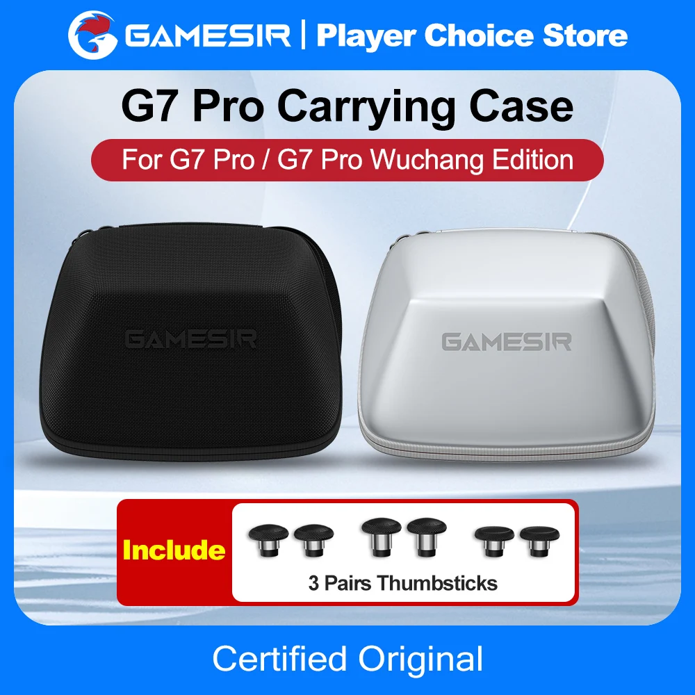 Étui de transport GameSir G7 Pro pour accessoires G7 Pro édition Wuchang avec 3 paires de joysticks interchangeables, sac pratique pour manette de jeu
