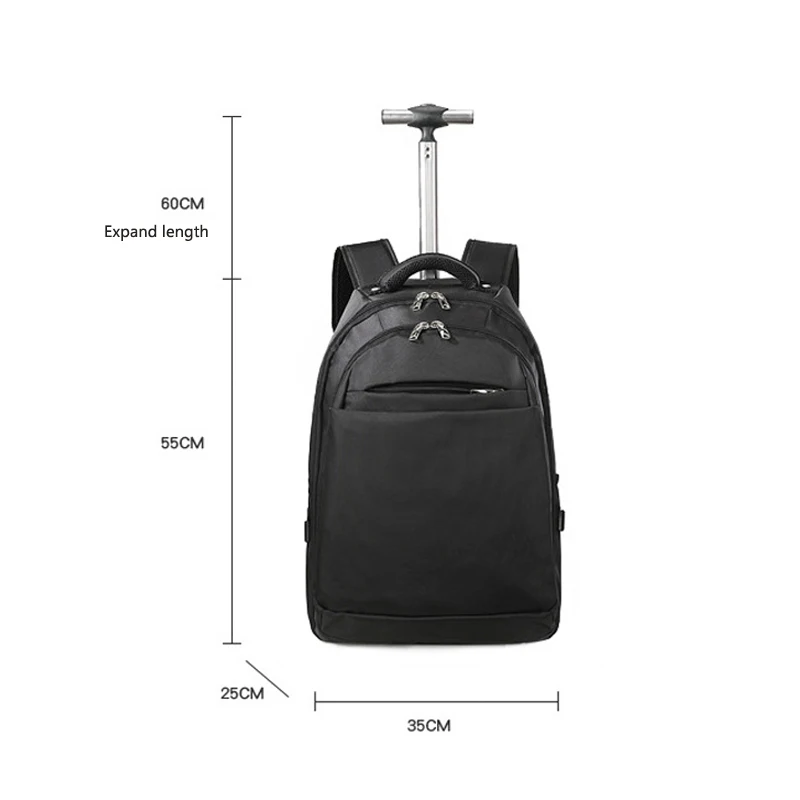 Travel Bag With Wheels Men\'s Trolley Backpack Business Large Capacity Wheeled Backpack Travel Rolling Luggage Bag For Women