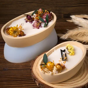 Beton Oval Lilin Cetakan Silikon Bentuk Kapal Pot Bunga Kerajinan Cetakan Plester DIY Resin Nampan Lilin Membuat Cetakan Dekorasi Rumah 12 cetakan toples penjualan terbaik - №