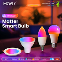 MOES  Matter WiFi GU10 E27 Smart Bulb Dimmable Led Light 16 Million RGB C+W Colors Candle Lamp Voice Control Alexa Google Home