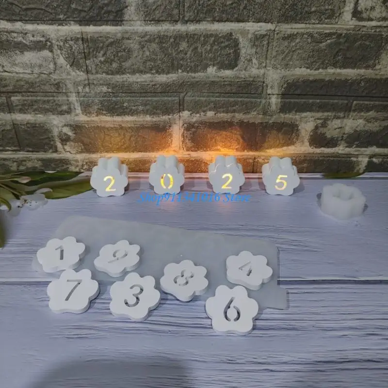 Holders Resin Mold Dog Paws Number Silicone Mold Plasters Ornament Mould Number Epoxy Casting Mold Gift