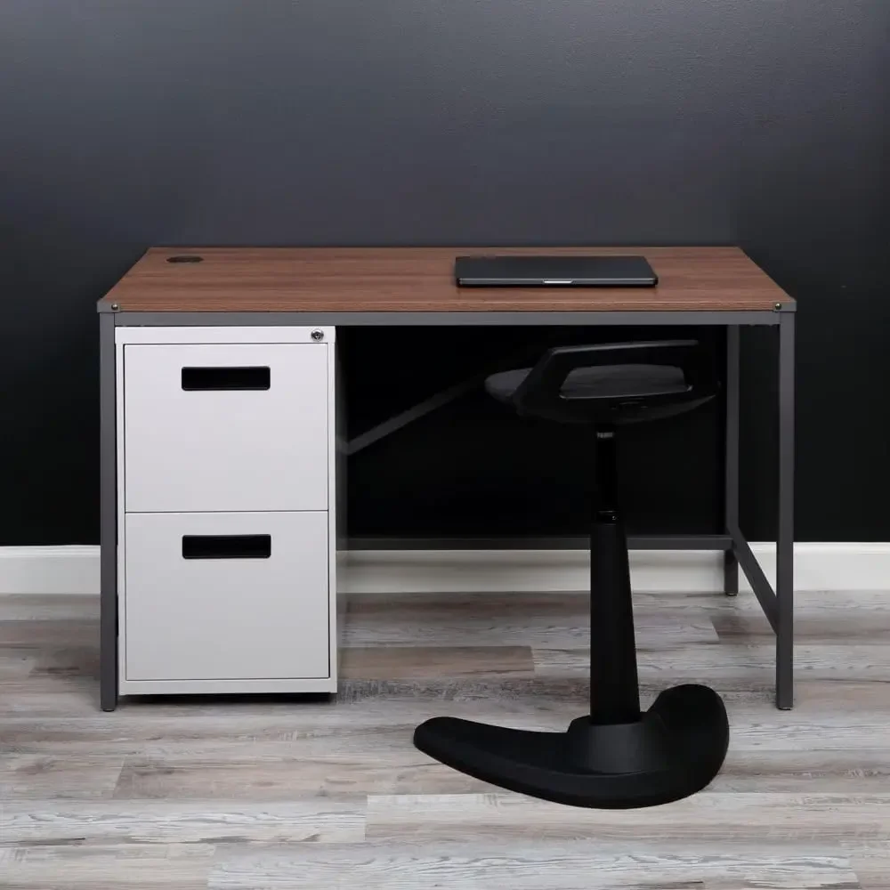 Gray Pedestal File Cabinet, 2 Drawers, Legal/Letter, 15.875W x 28.25H x 19.75D