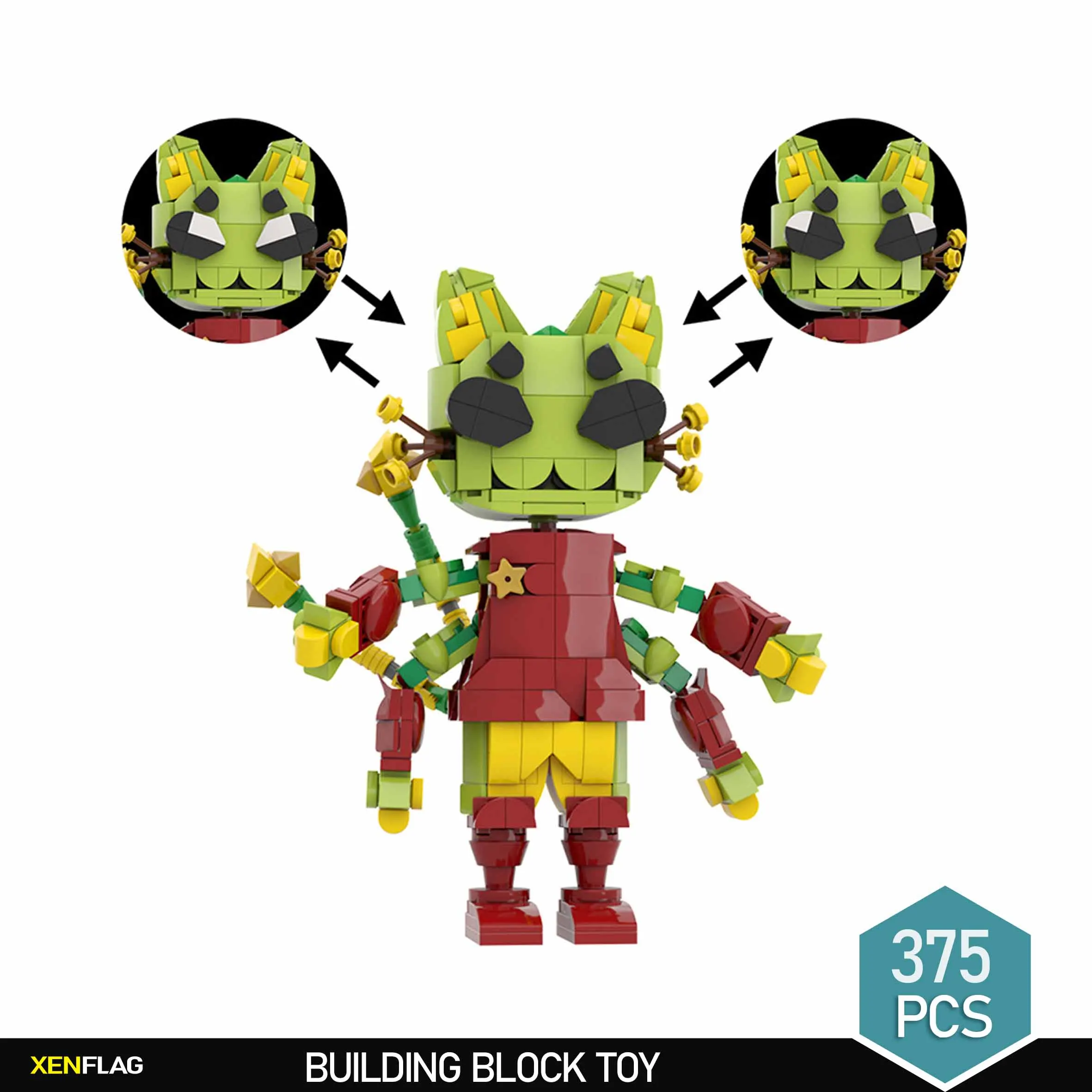 MOC Green Alien Doll  Game Series Building Block Combination  Game Brick Toy Holiday Game