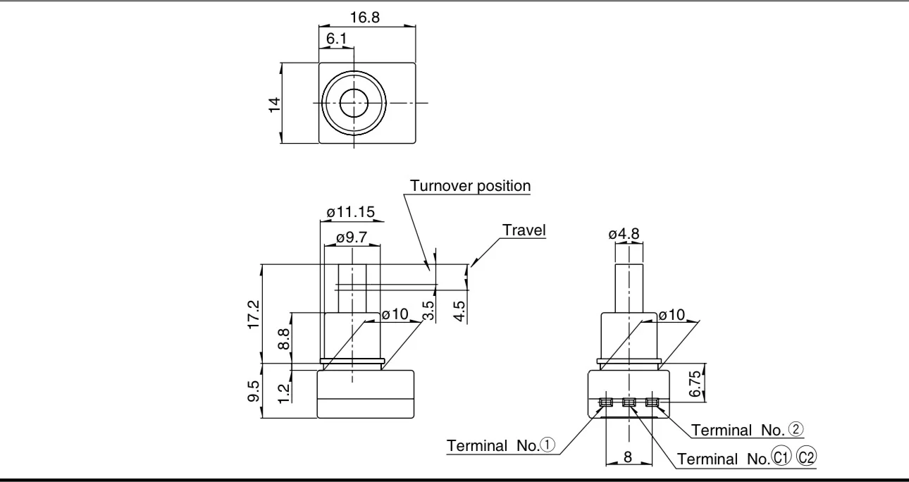 YYT 5PCS Reading light switch press self-reset switch SPED210203 white