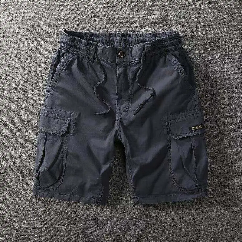 

Outdoor Workwear Men's Short Pants Four-Five Inches Wear-Resistant Summer American Style City Walk Elastic Waist Green Color