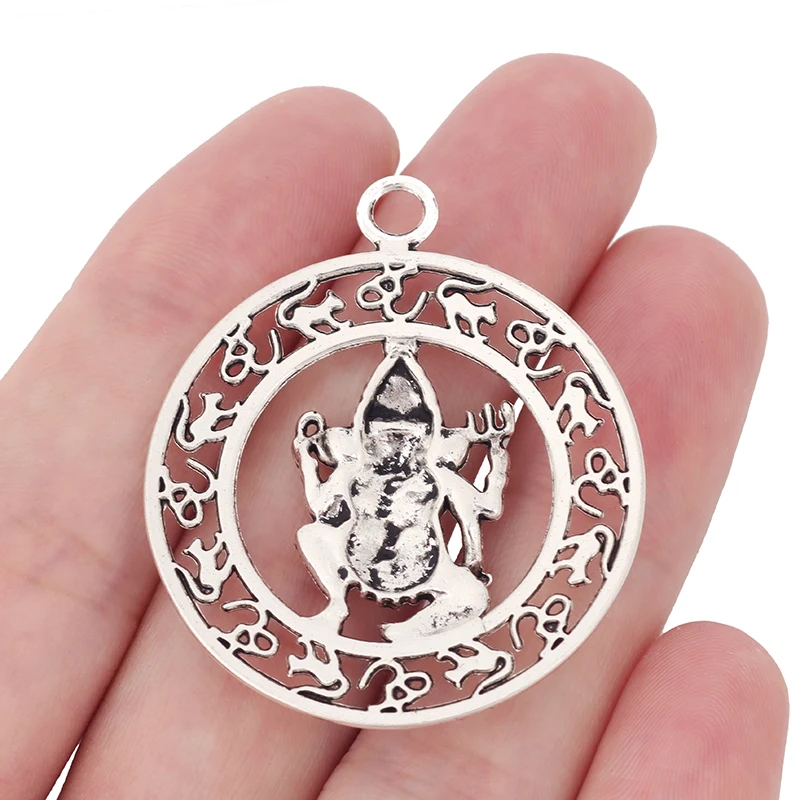 6 x Tibetan Silver Ganesha Elephant God of Good Beginnings Charms Pendants For DIY Necklace Making Jewelry Findings Accessories