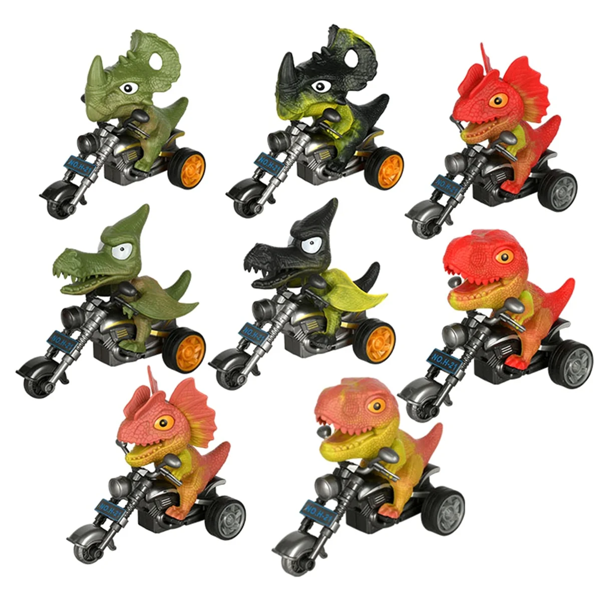 Moderne 8PCS dier motorfiets speelgoed voertuigen cadeaus voor kind motorfiets Dino speelgoed