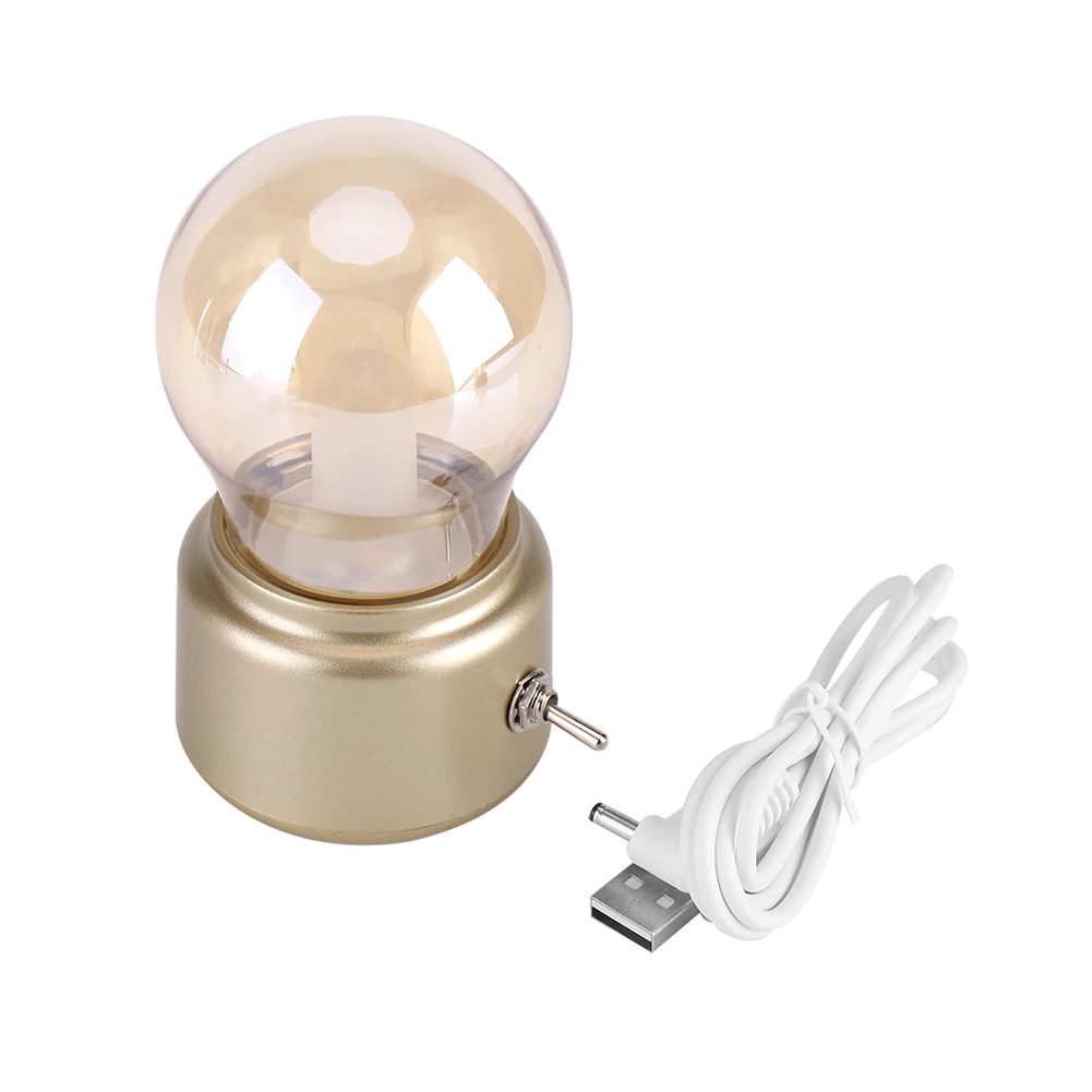 ZK40 Creative Retro LED Night Light USB Rechargeable Night Light Gold