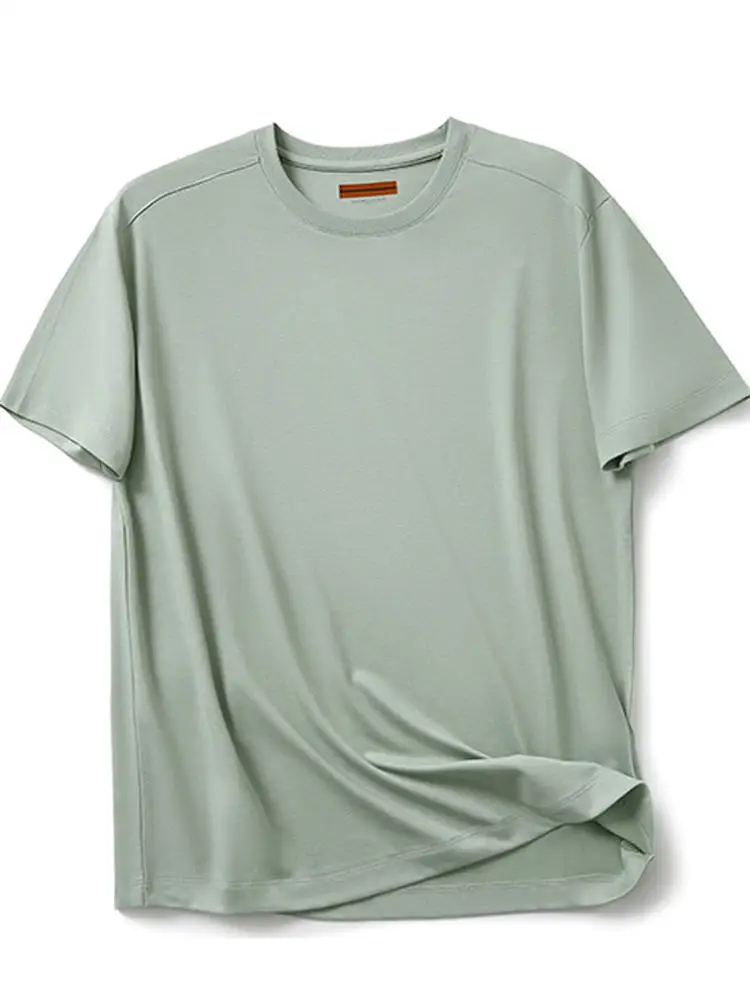 

Italian Sle Men's ort Sve T-irt 220g Weight Cool Sensation Breathable Summer New Arrival Modern round Ne...