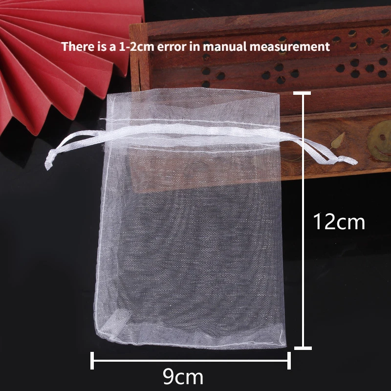 25pcs Transparent Organza Favor Bags Packaging Pocket Jewelry Candy Drawstring Mesh Pouch Birthday Wedding Party Small Gift Bag