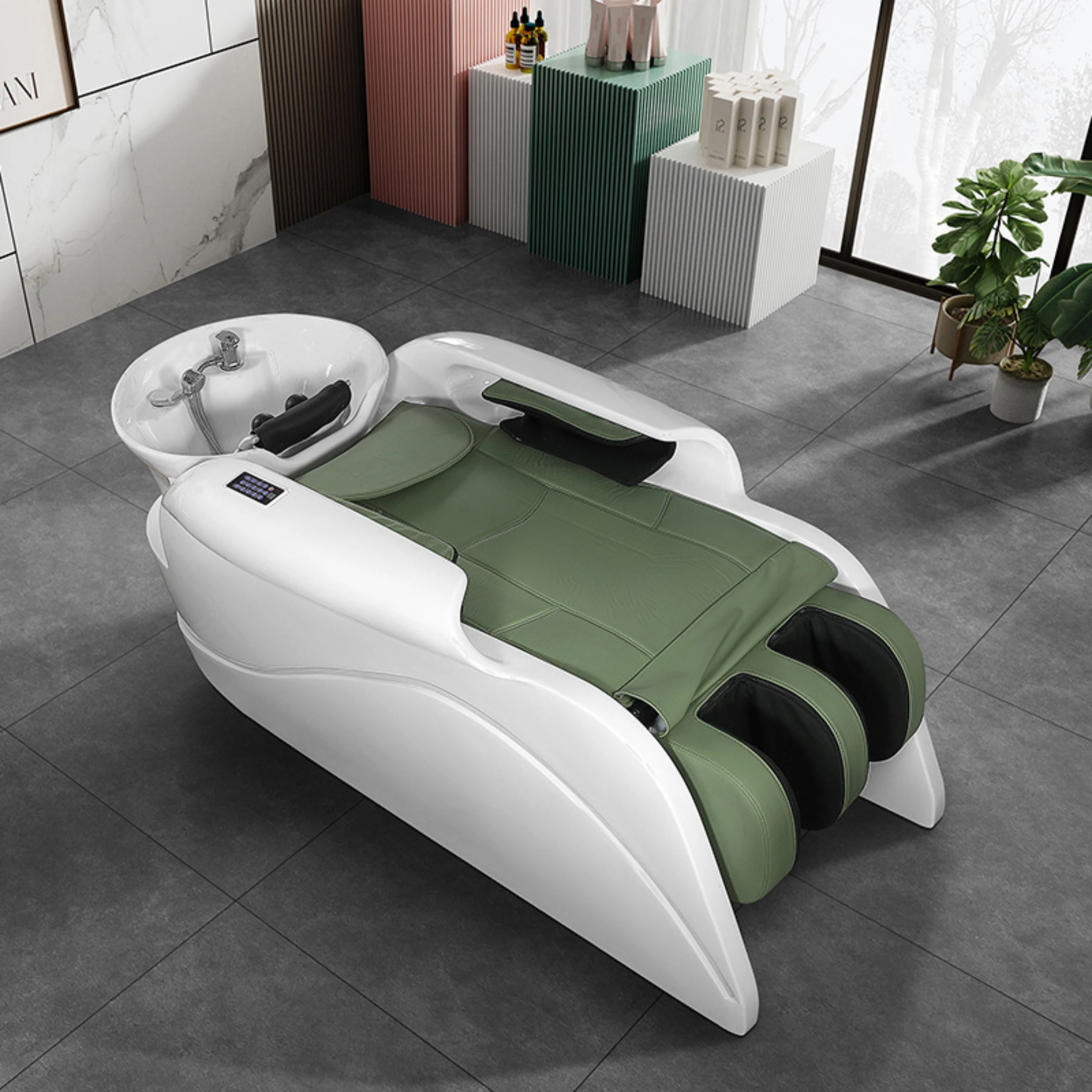 Modern Head Spa Electric Full Body Massage Shampoo Chair Smart Water Circulation Washing Chair with Steamer