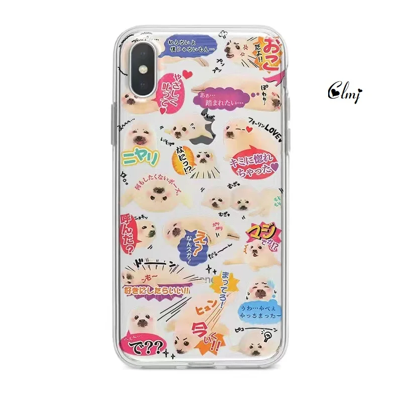 Clmj Cute Rabbit Seal Phone Case For Motorola Moto G9 G22 G32 G53 G30 G60 G71 G72 G73 Edge 40 Cartoon Animal Soft TPU Back Cover image 5
