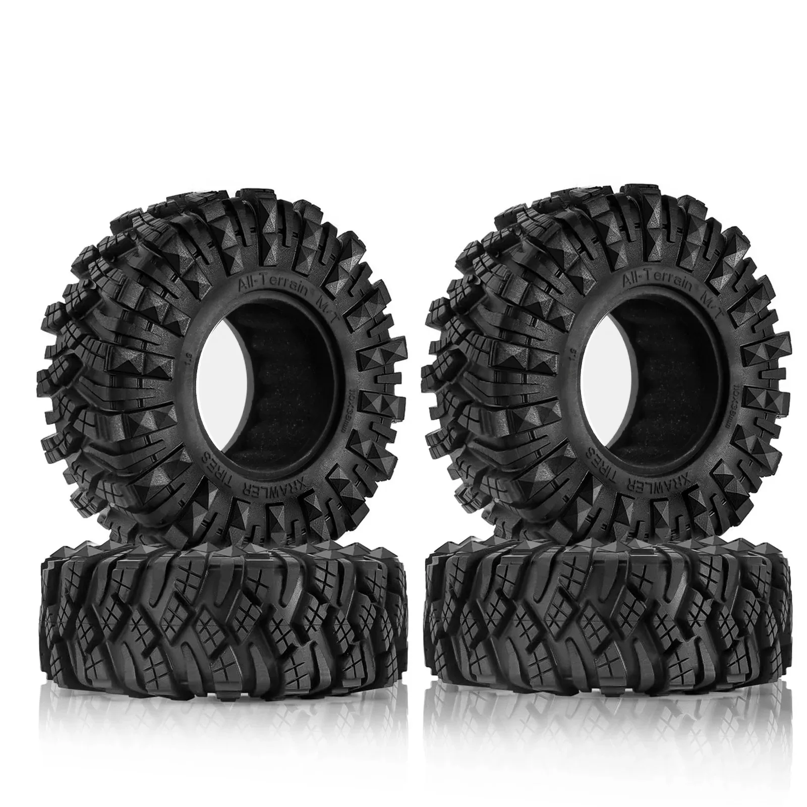 1.9 Crawler Tires 4pcs 1.9'' RC Crawler Tires All Terrain for Axial SCX10 90046 Redcat Gen8 RC4WD D90 TF2 MST 1/10 RC Crawler