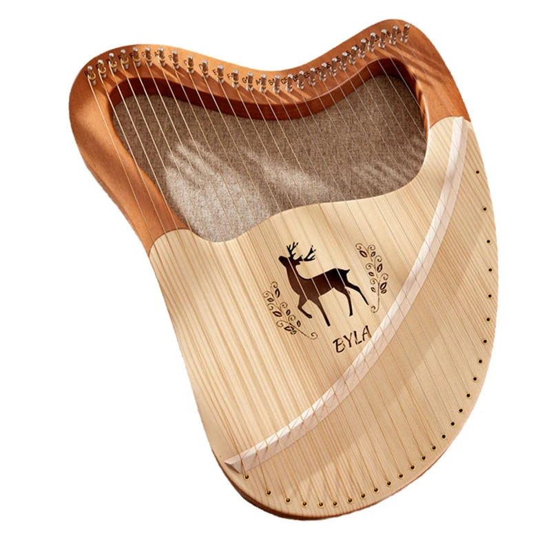 Lyre Harp High Quality Lyre Harp Solid Wood Mahogany Lyre Harp Instrument With Case Box Spare Strings