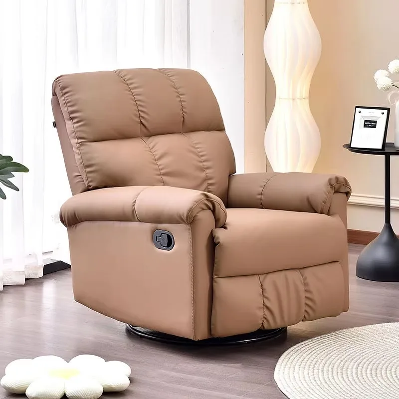 Modern Wooden Revolving Cinema Chairs Home Cinema Furniture Leather Seats