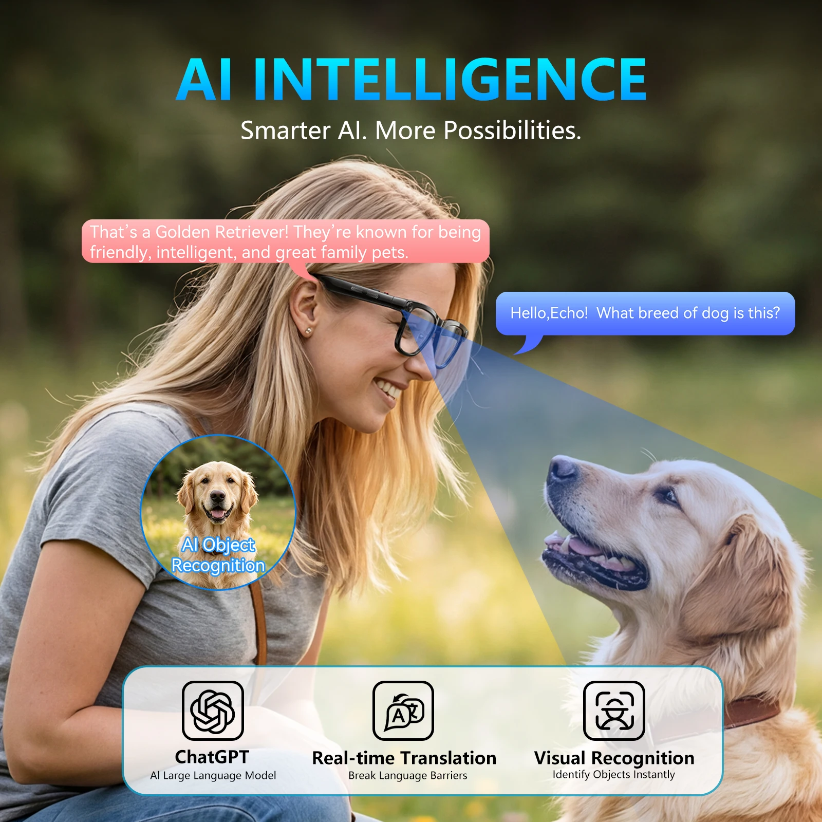 2026 New Smart AI Glasses HD Video Record Camera Glasses ChatGPT Bluetooth Call 100+ Languages Translation Cycling Sunglasses