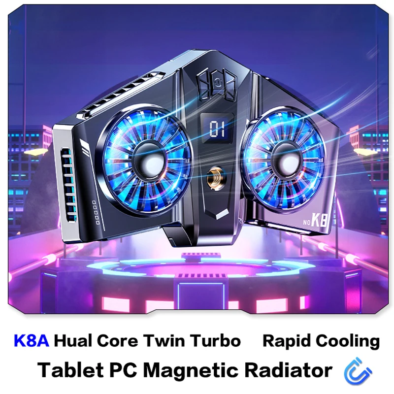 

Phone Radiator Cooling Fan Use For Game or Live StreamTablet PC Pad Magnetic Radiator Back Splint Mini Phone Cooling Down Fan