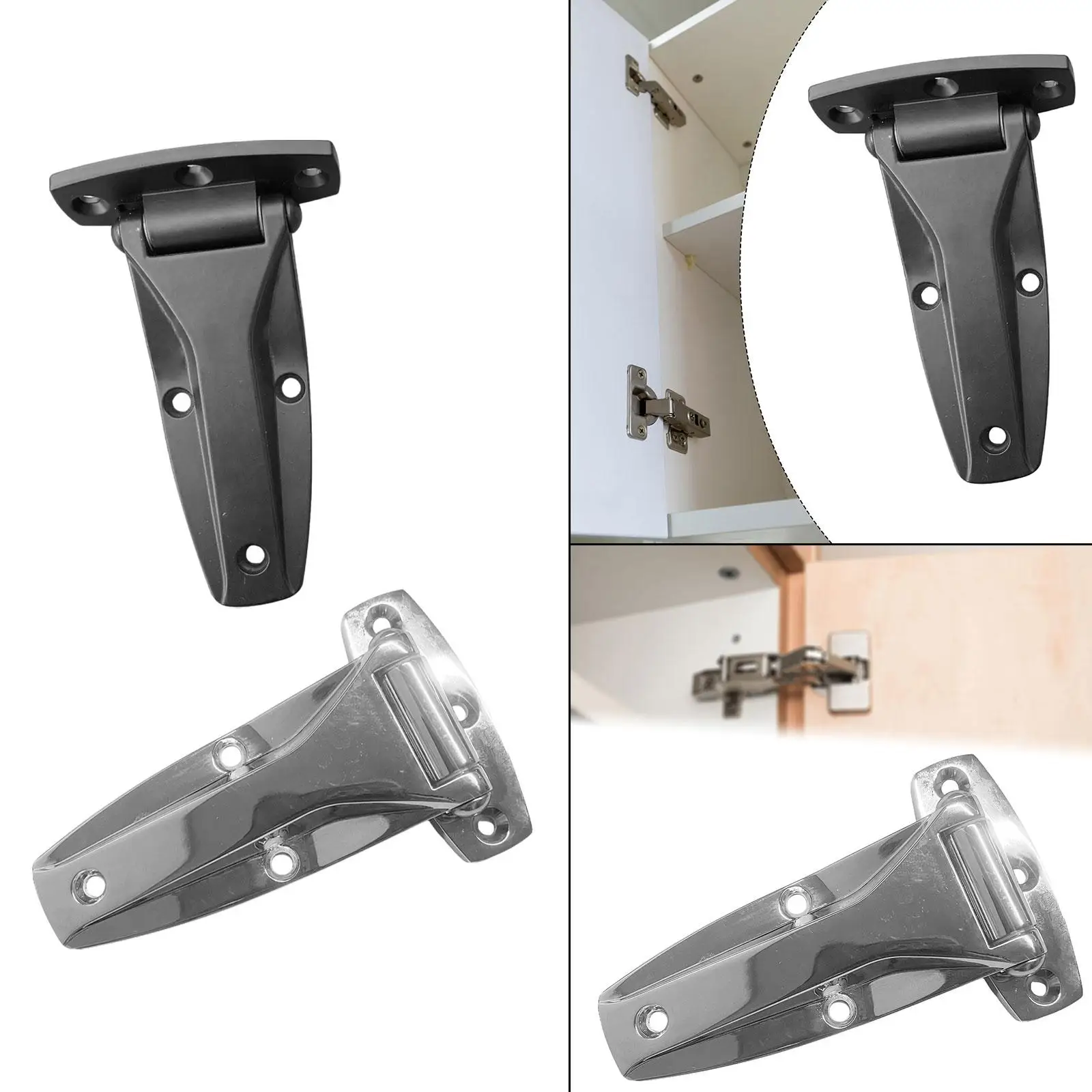

T Strap Hinge Versatile Door Hinge Soft Close Tee Hinge T Hinge Replacement for Toolbox, Furniture, Car Door
