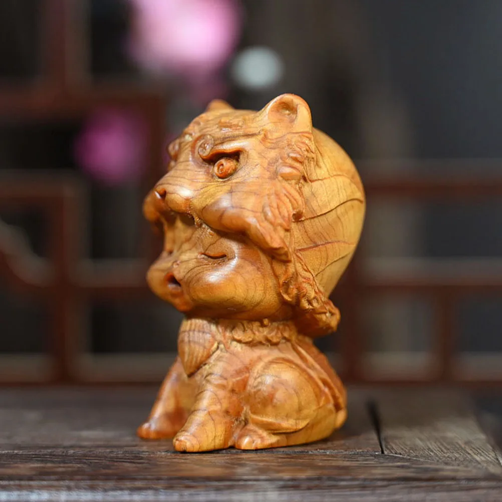 

Exquisite Wood Craft Girl Decor Carved Desktop Adornment Creative Wooden Ornament Home Indoor Use Carved Decor