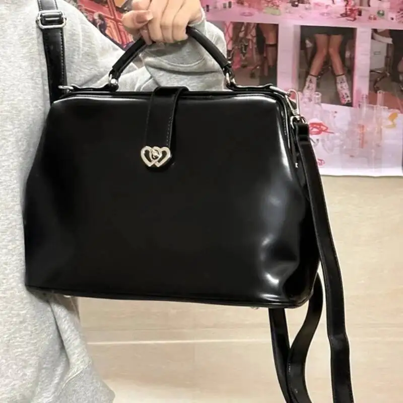 Pu レザー Y2k シンプルなバックパック女性ストリートヴィンテージプレッピー美的ハンドバッグトレンディな学生すべて一致スクールバッグ