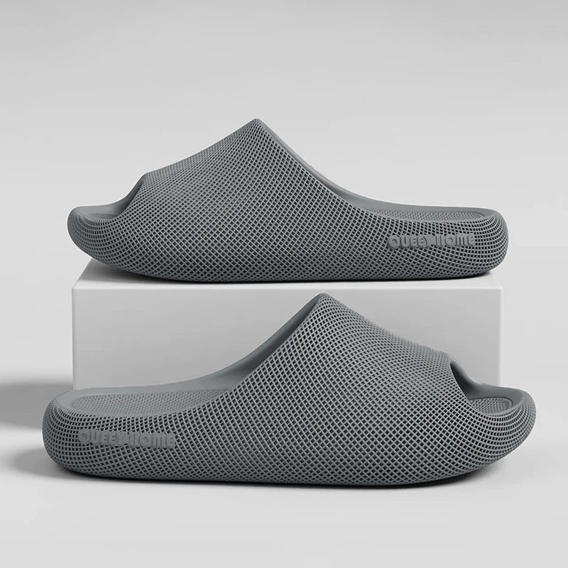 Cloud Cushion Thick Sole Slides for Men, Open-Toe Slippers, Dual-Use for Indoor, Bathroom & Outdoor Wear