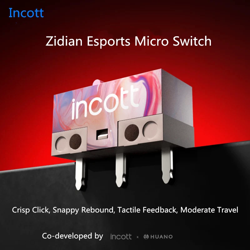 Incott Purple Lightning 80 Million Clicks Gaming Micro Switch HUANO Co-branded 3 Pins Mouse Button For Razer Logitech G102 G304