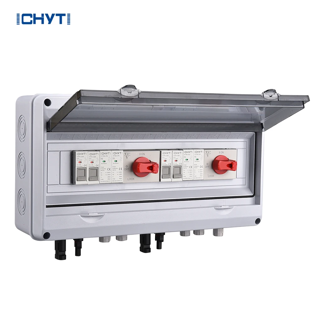 New Model 2 String Electric PV Solar Combiner Box Two in Two Out 1000v for 10kw