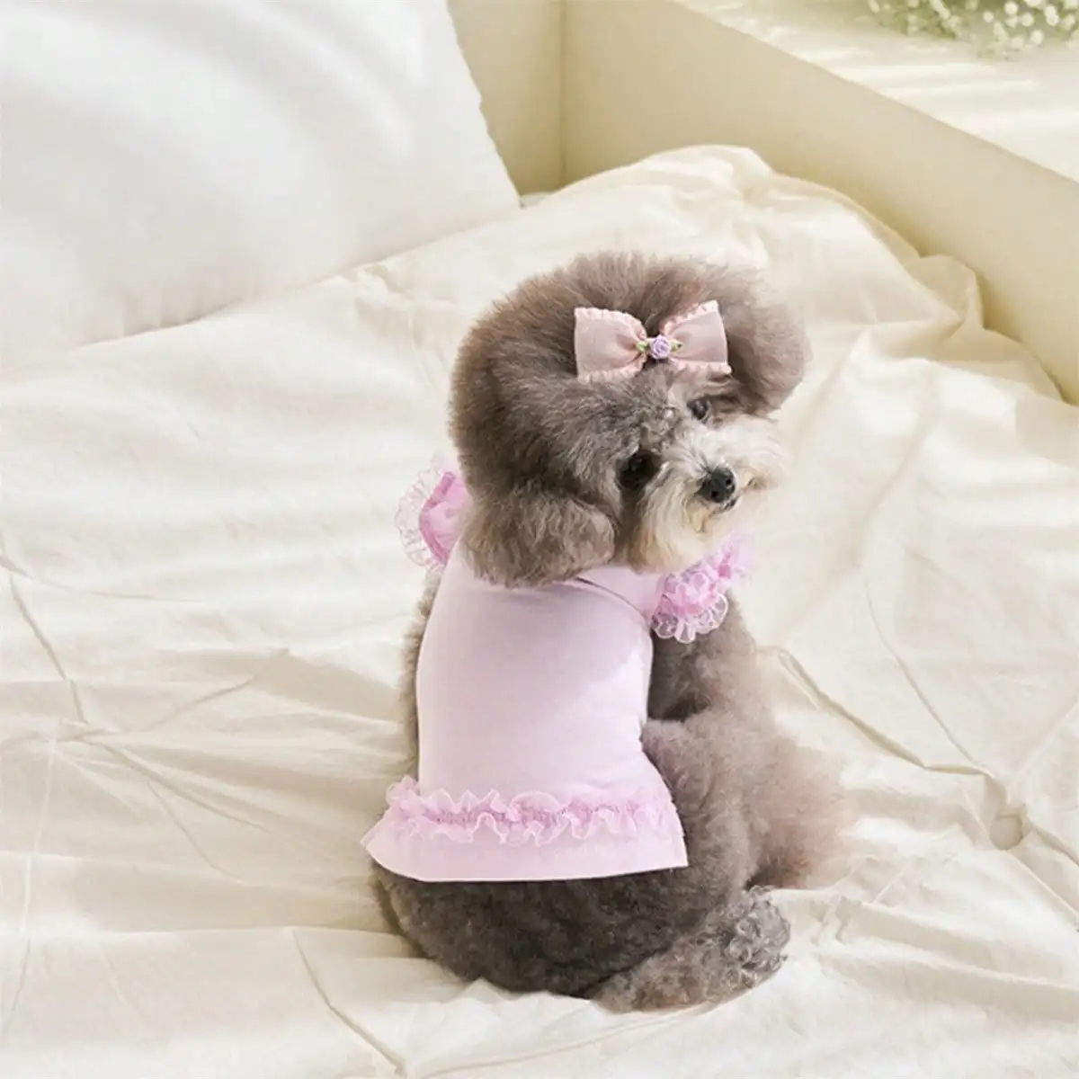 

Dog T Shirt Cute Ruffle Lace Trim Dog Shirt Summer Pet Apparel For Chihuahua Yorkie Bichon Frise