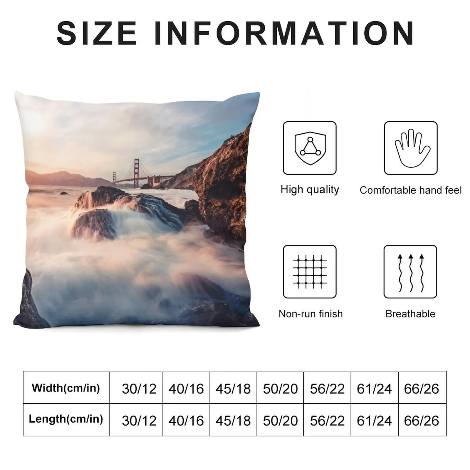 Golden Gate Bridge and Cloudy River Throw Pillow Plaid Sofa Cushions Cover anime girl Christmas Cushion For Home pillow