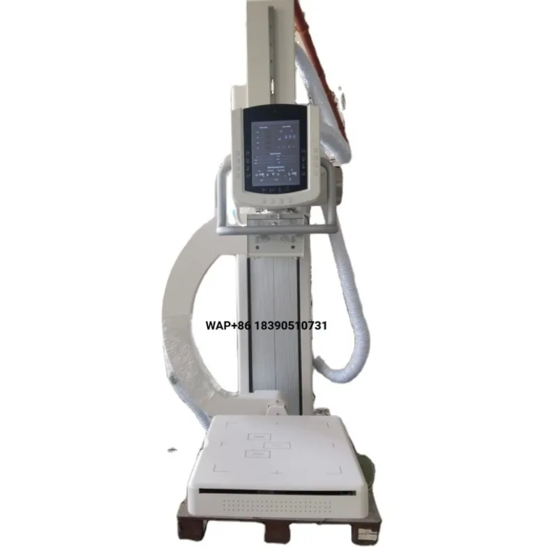 Máquina de rayos X móvil eléctrica con detector de panel plano, equipo médico digital con brazo en u de acero.