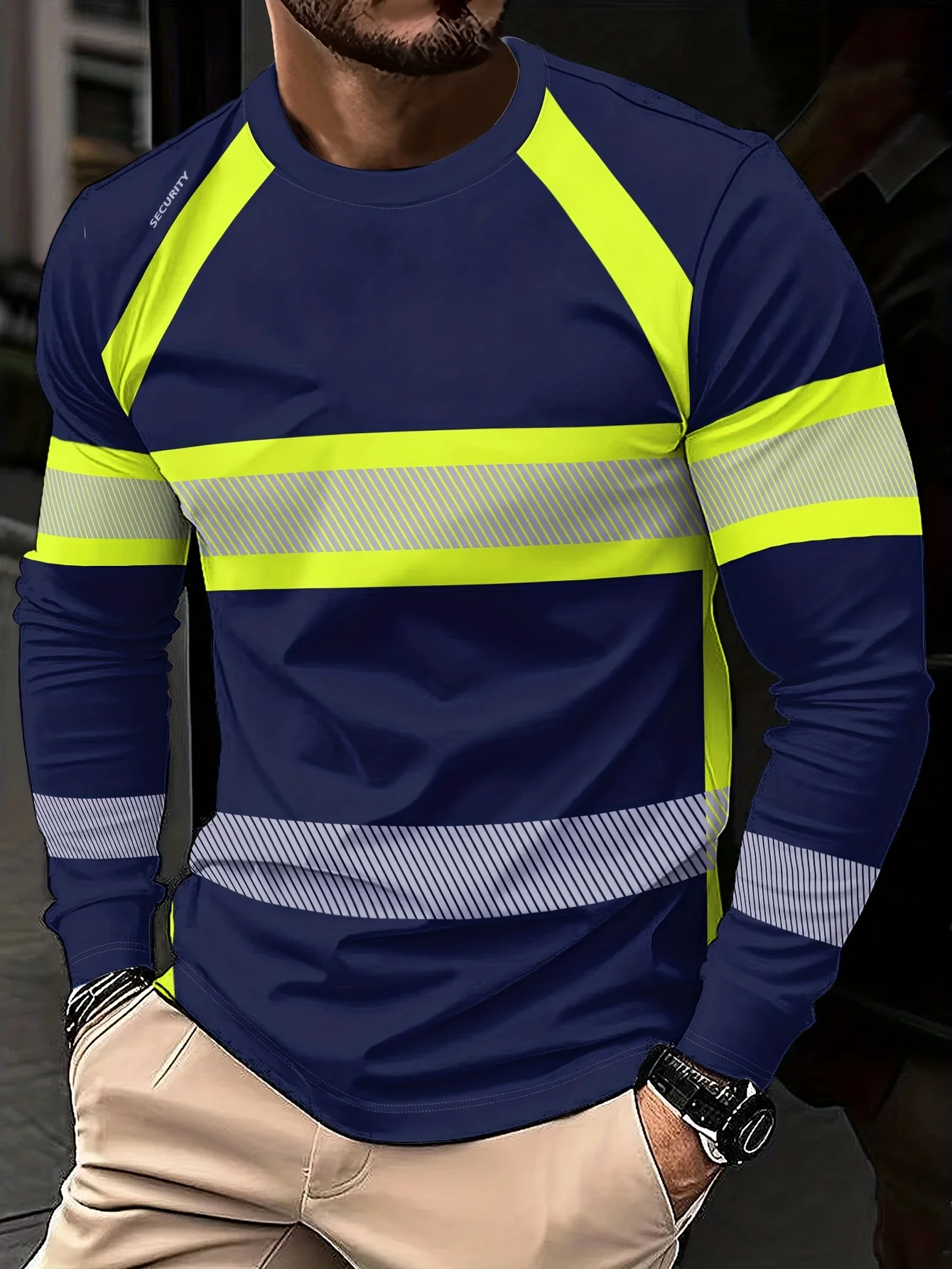 Men's Leisure Autumn-Winter Outdoor Printed Long-Sleeve T-Shirt - Lightweight and Breathable Fabric, Outdoor Sports T-Shirt view 5