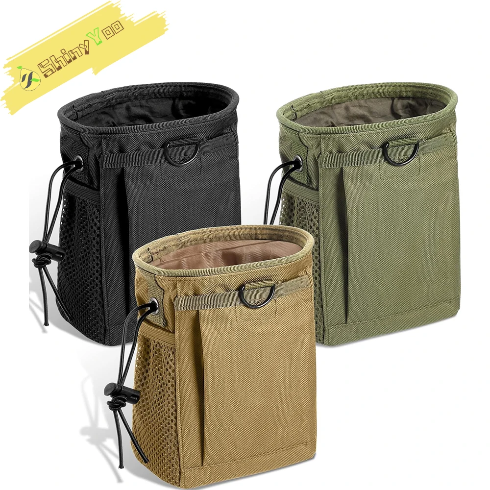

Outdoor Tactical Molle Drawstring Magazine Dump, Pouch Adjustable Utility Belt Fanny Hip Holster Bag Ammo Storage Pack Pouches
