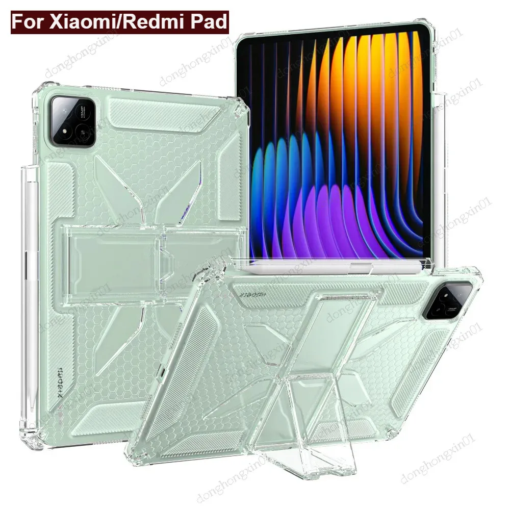 

For Xiaomi MiPad 7 7 Pro 11.2 Mi Pad 6 Pro 5 11 Case Redmi pad SE 11 10.6 8.7 12.1 with Pencil Holder Air-bags Protection Cover