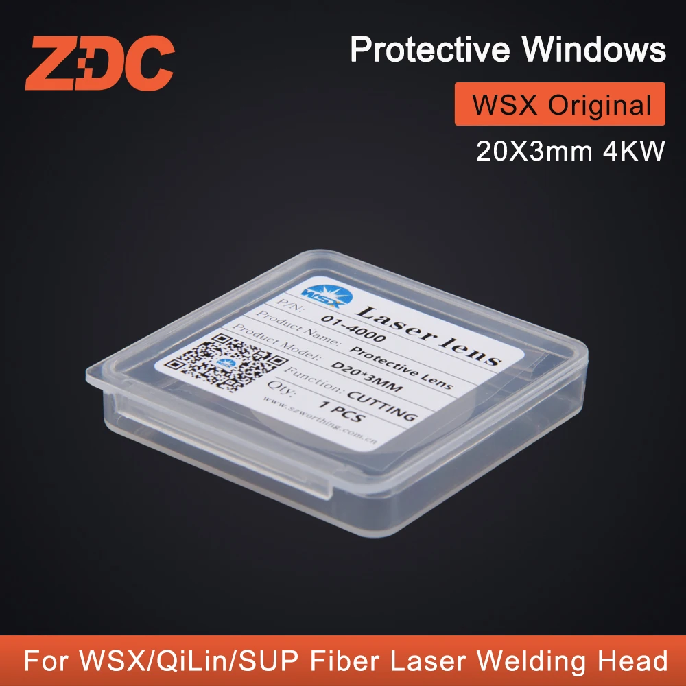 ZDC WSX lente protettiva per saldatura a mano Laser originale vetro protettivo 18*2/20*2/20*3/30*5mm per saldatrice WSX QiLin SUP