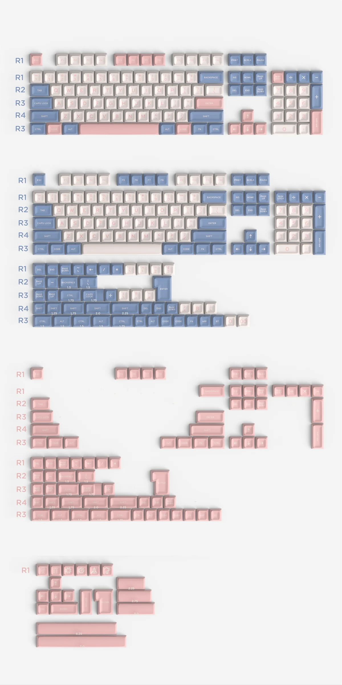 SA height ABS composition bubble keycap 172 key full set