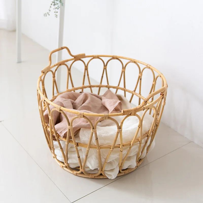 Nordic Storage Basket Hotel Homestay Dirty Cloth Basket Handmade Bent Vine Weaving Indonesian Vine Basket