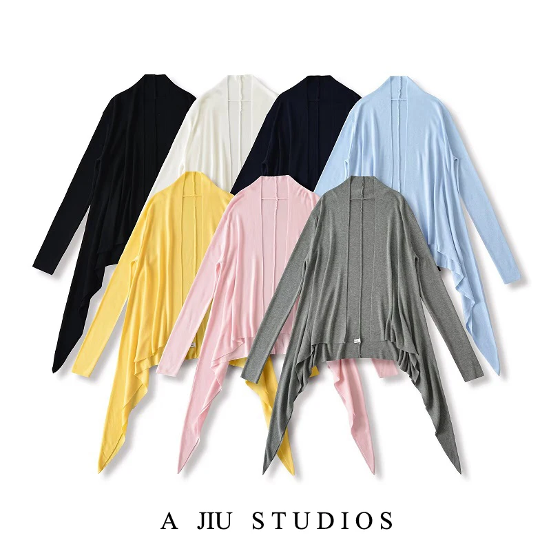 

Ladies' Loose Long Sve Knitted Sweater Asymmetric Hemline Lazy Sle Early Autumn Versatile Slimming oulder Wrap Cardigan