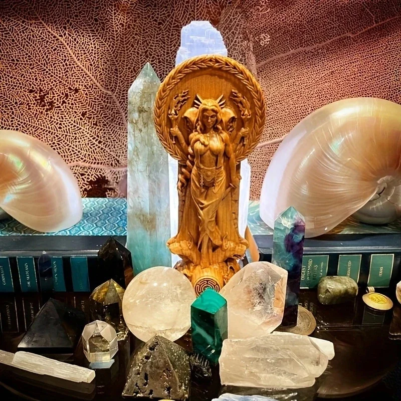 Greek Goddess Hecate Goddess Resin Statue Pagan Altar Deity Sculpture For Witchcraft Wicca Ritual And Spiritual Home Decor