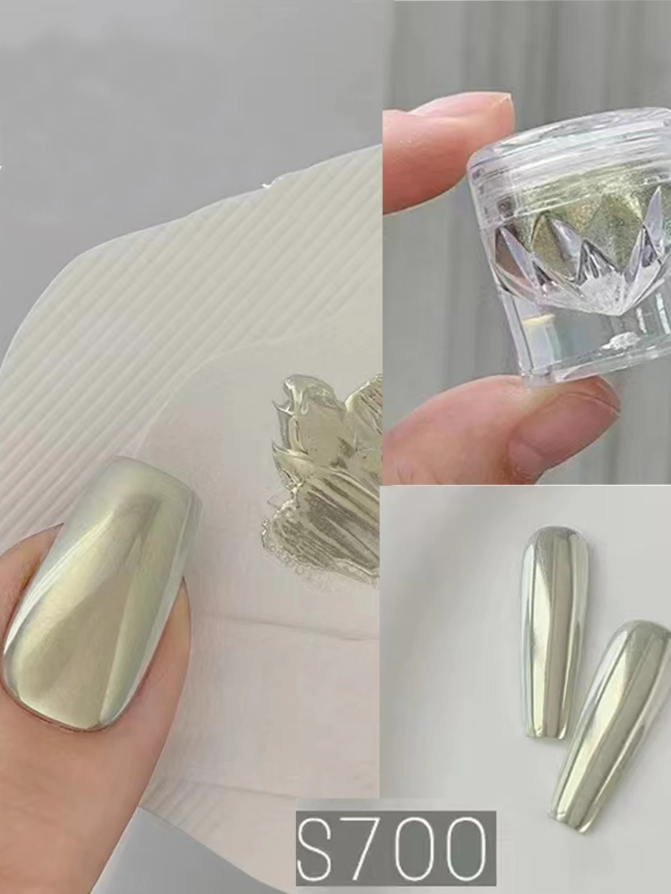 1 Stück Nagel pulver Zaubers piegel Effekt holo graphische UV-Gel politur Maniküre Dekoration DIY, Nagel Charms, Nagel Edelsteine, Nagel zubehör