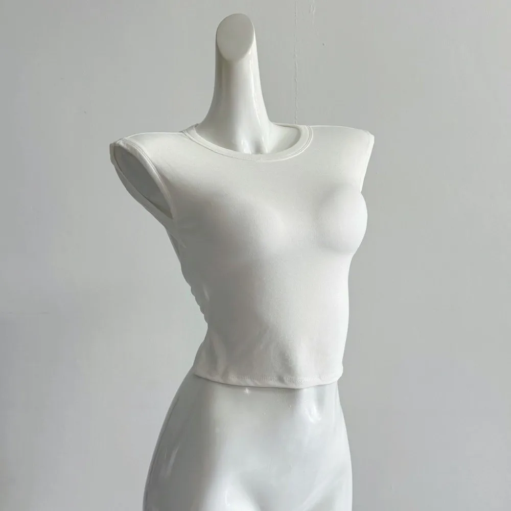 Fashion Round Neck Slim Crop Tops Beauty Back Streetwear Women T-shirt Ins Bottoming Shirt Simple Solid T-shirt Girls