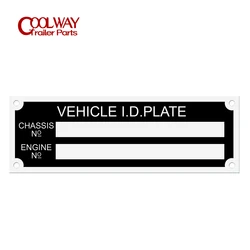 Blank oder Gravierten Aluminium Anhänger Fahrzeug ID Tag Anlage VIN Chassis Platten Auto Motorrad Caravan RV Teile Camper Zubehör