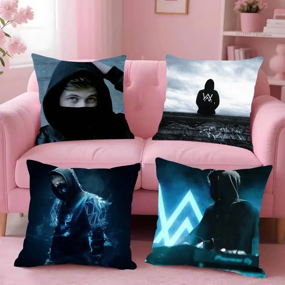 A-Alan Dj Walker Pillow Case For Living Room Bedroom Hotel Pattern Printed Cushion Cover Decorations and Protector