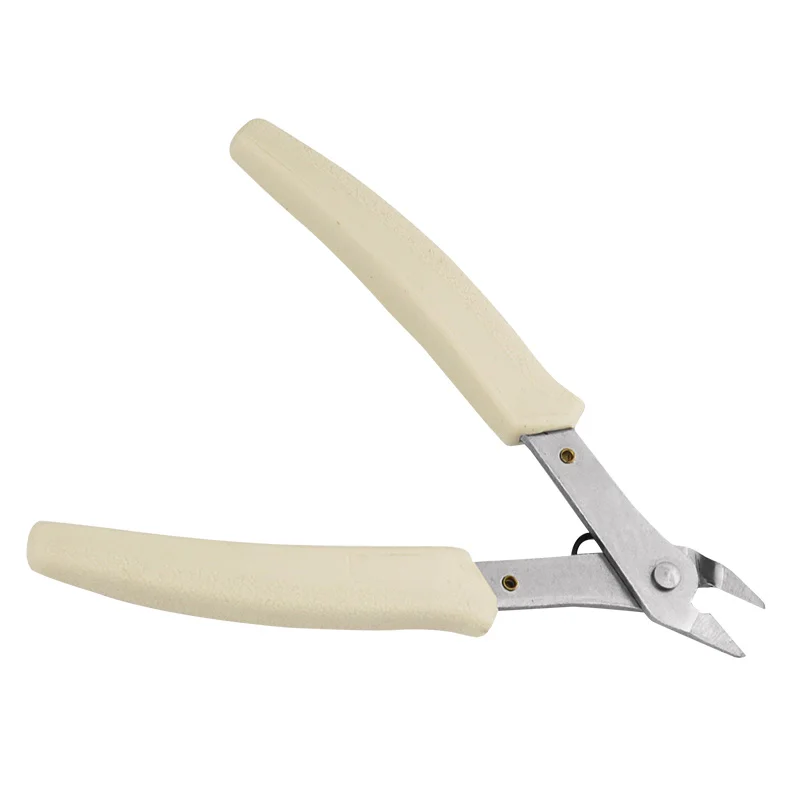 Stainless Steel Pointed Nose Pliers 45 # Steel Handle White Handle Diagonal Thread Cutting Pliers Hand Tools