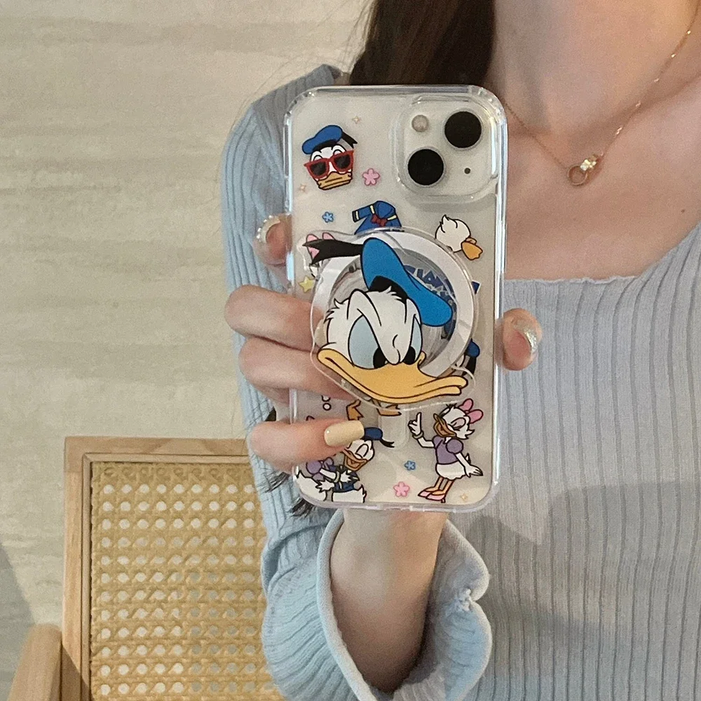 Disneies Daisy Donald Duck for Magsafe Magnetic Phone Case for IPhone 16 15 14 13 12 11 Pro Max Plus Anti-fall Clear Back Cover