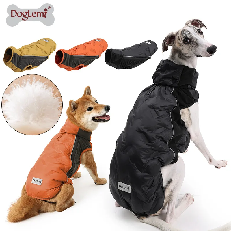 Winter Dog Warm Down Jacket - Windproof, Zipper Design & Leash-Compatible, Outdoor Pet Apparel
