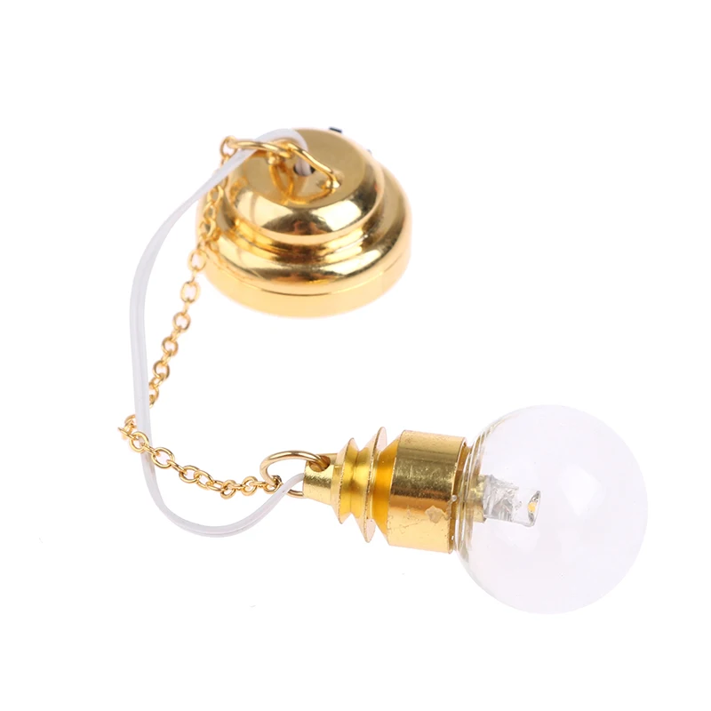 1:12 Dollhouse Miniature LED Glass Ceiling Lamp Chandelier Furniture Accessories