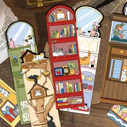 30pcs Irregular Cute Cat World Bookmarks Student Stationery Supplies Decoration Cards Students Creative Personalized Gifts