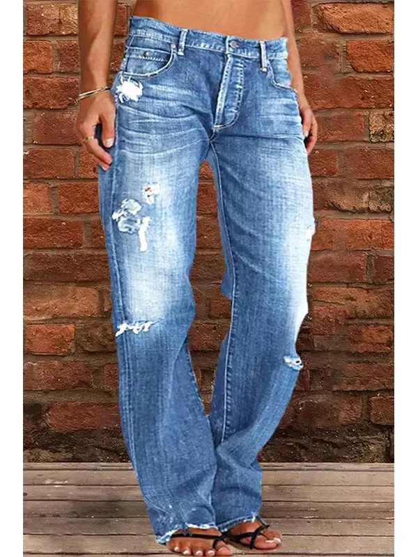 

Утягивающие джинсы с высокой талией и бахромой, рваные повседневные облегающие джинсовые брюки с водной талией для женщин, глубокий цвет, весна-осень