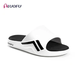 LUOFU Men's Cloud Slides Casual Lightweight Comfortable Non Slip Slippers, Summer Comfortable Eva House Shoes